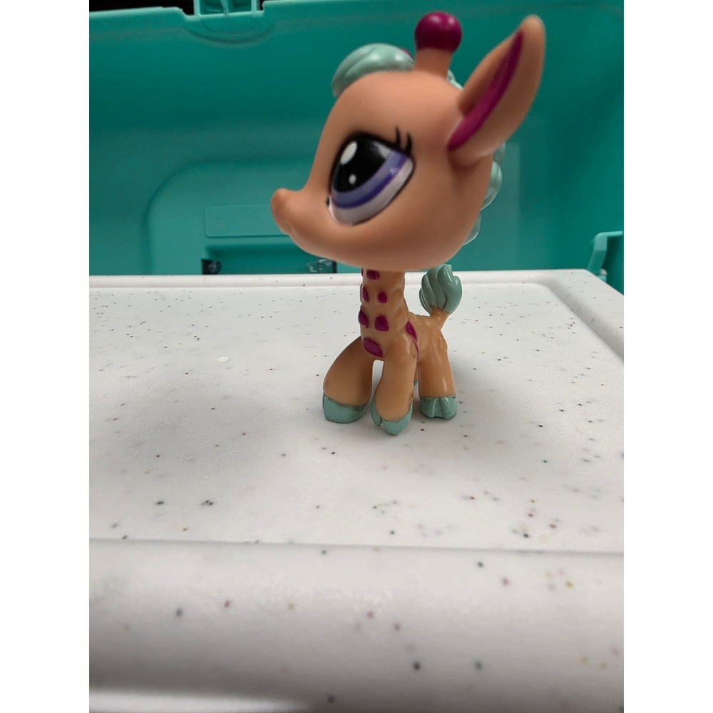 LPS Littlest Pet Shop Giraffe #2303 Teal and Pink Collectable Figure Pet - Picture 11 of 15